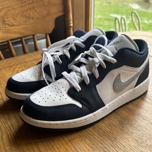 Nike Air Jordan 1 Low Navy and White Sneakers